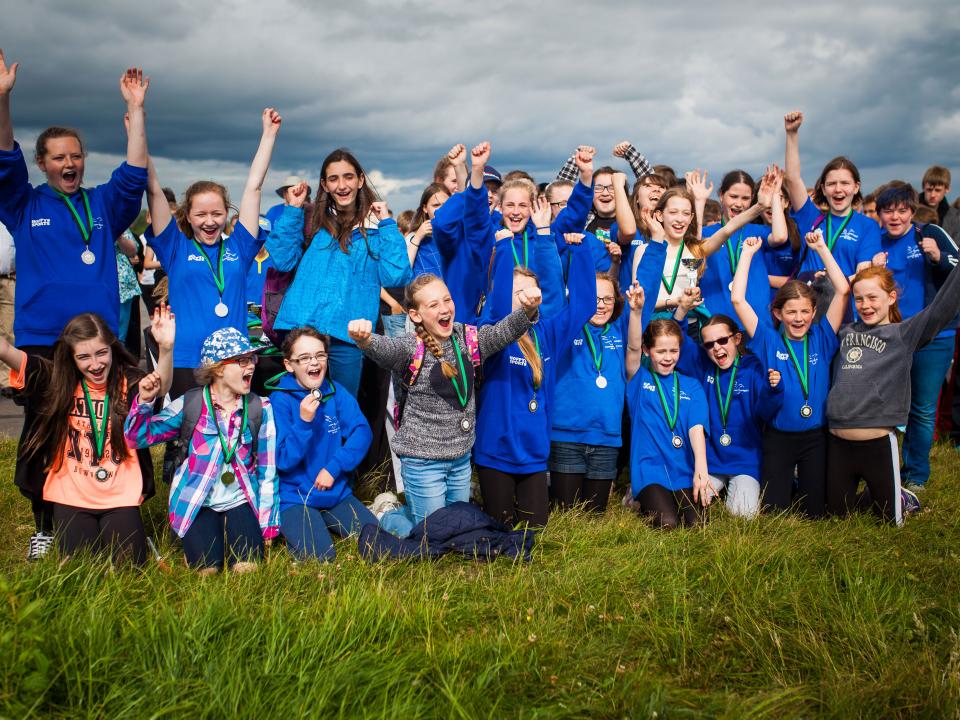 Children celebrating awards