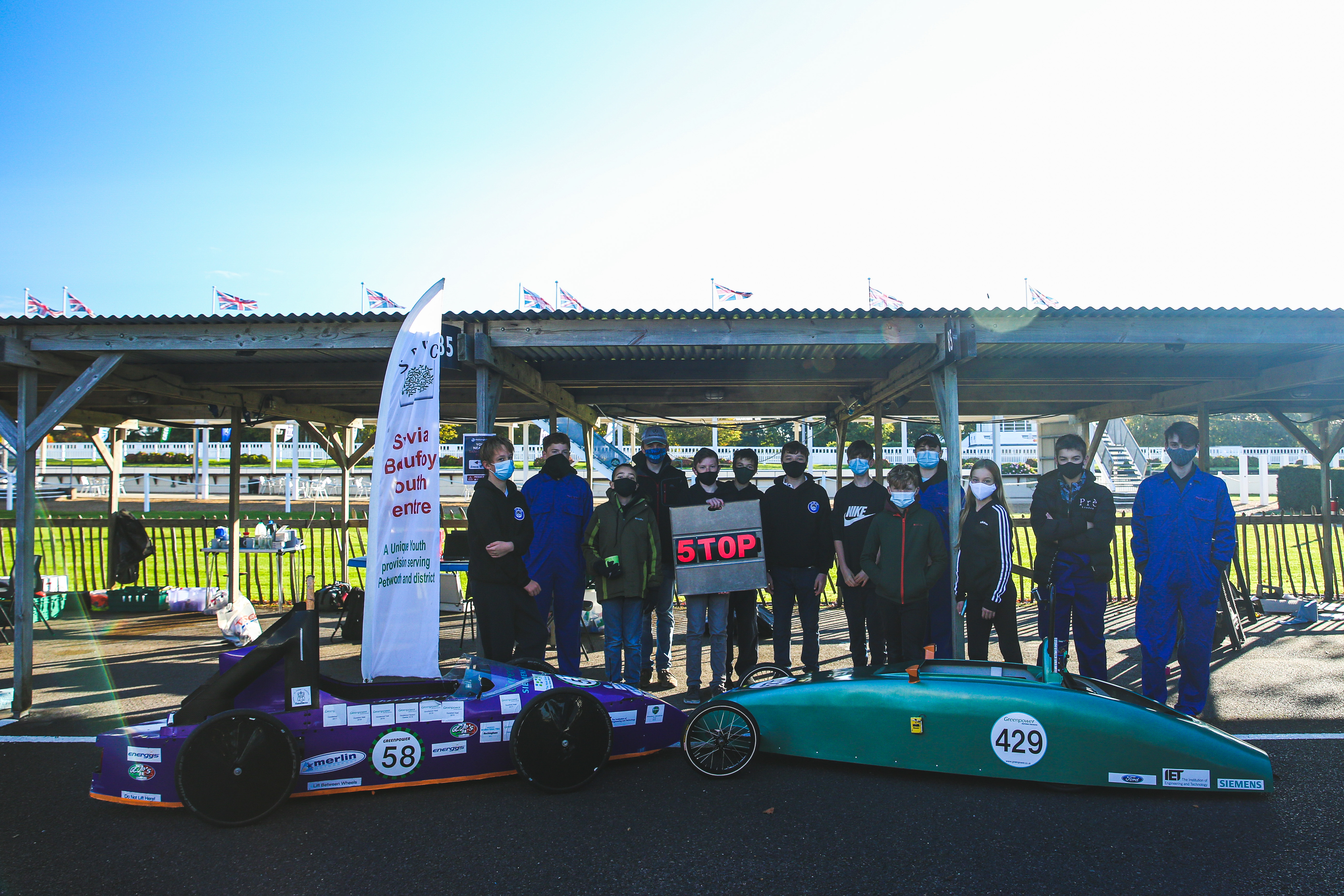 The Sylvia Beaufoy Centre team at the Greenpower event at Goodwood in October 2020